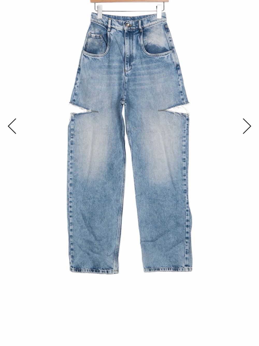 Maison Martin Margiela Light Blue Distressed Wide-Leg Jeans